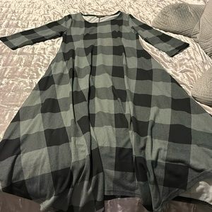 Reborn 1x Black Grey Plaid Dress Maxi